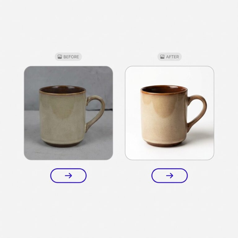 before and after optimized product images showing improved lighting and composition for ecommerce